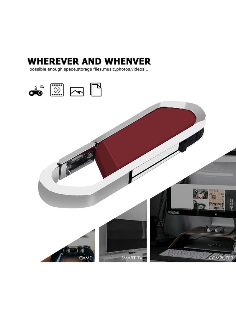 USB Flash Drive, Portable Metal Thumb Drive with Keychain, USB 2.0 Flash Drive Memory Stick, Convenient and Fast Pen Thumb U Disk for External Data Storage, (1pc 8GB Red) - Image 3