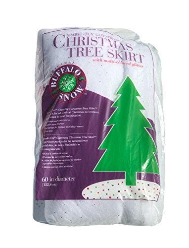 Buffalo Snow Buffalo Snow One Pack SparkleTex 60 Inches MultiColored Glittering Christmas Tree Skirts Item 51789 White 