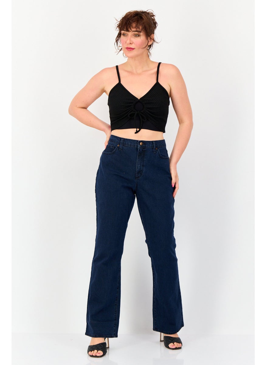 Universal Thread Women Bootcut High Waist Stretchable Denim, Dark Blue  - Image 4