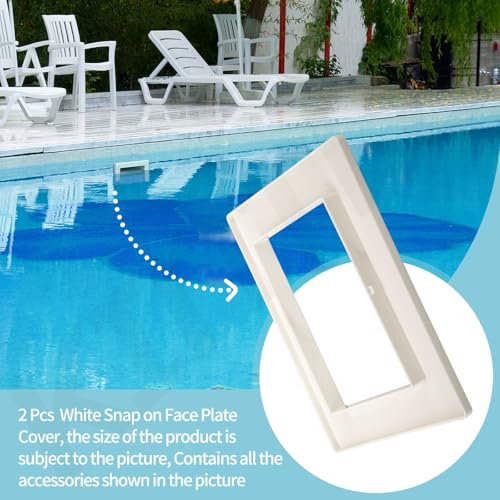 KINTLE 2 Pcs SP1084F White Snap on Face Plate Cover for Hayw-ard Auto Skim Series Pool Automatic Skimmer and Cleaner SP1084, Replacement for Pool Skimmer Plate Cover - Image 3