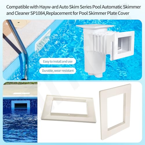 KINTLE 2 Pcs SP1084F White Snap on Face Plate Cover for Hayw-ard Auto Skim Series Pool Automatic Skimmer and Cleaner SP1084, Replacement for Pool Skimmer Plate Cover - Image 4
