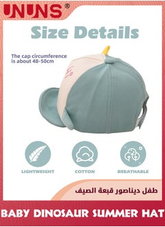 UNUNS Baby Duck Cap,Kids Infants Sun Hat,Cute Cartoon Caps Spring Summer Hat,Baseball Caps For Little Boys Girls Toddler,Soft Cotton Baby Sun Hat For School Picnics Parks Camping,Green Dinosaur Mesh  - Image 4