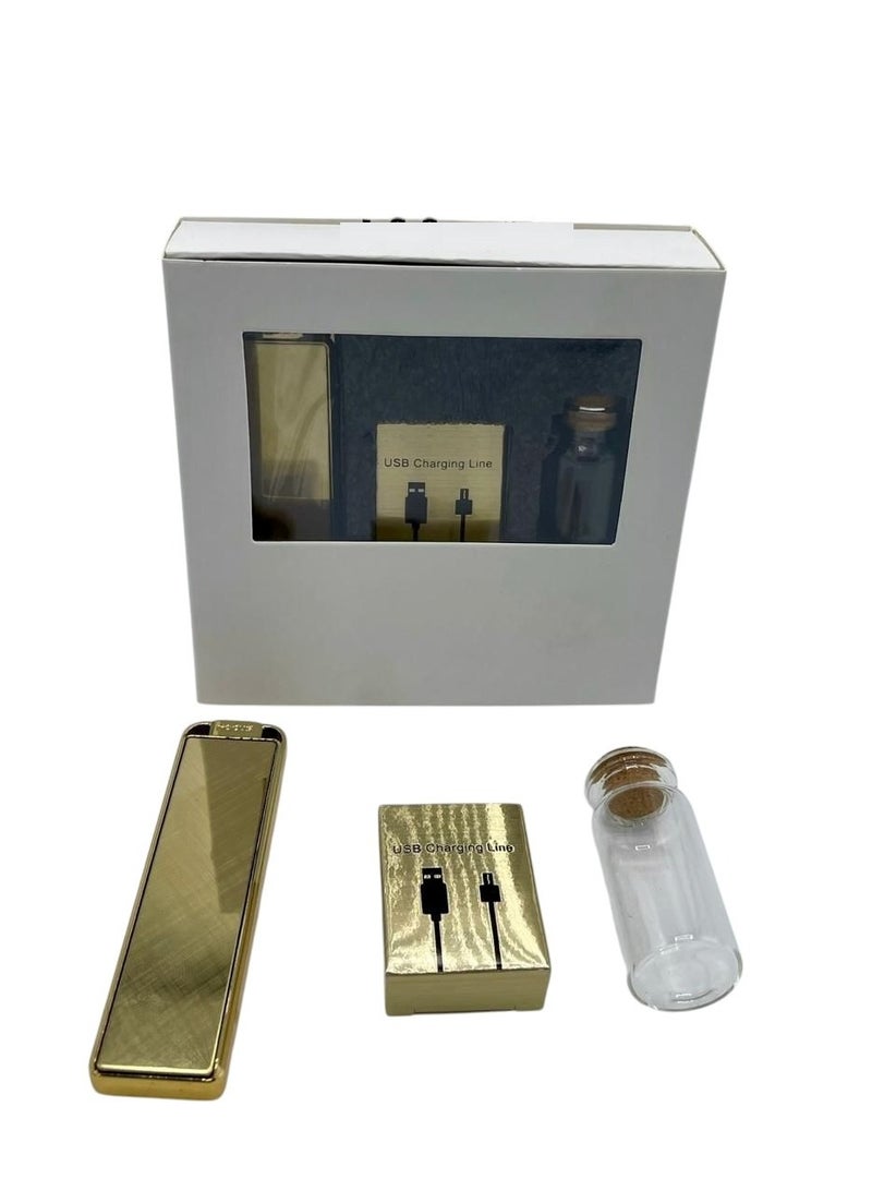 Rechargeable Flameless Electric Lighter With Glass Bottle Gift Set