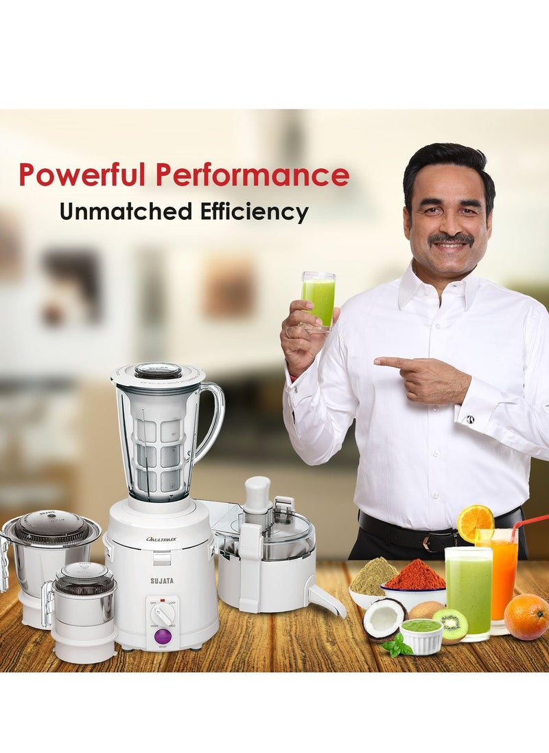 SUJATA - Sujata Multimix, Mixer Grinder with Juicer & Coconut Milk Extractor Attachment, 900 Watts, 3 Jars | Grinder Mixer Blender - Image 1