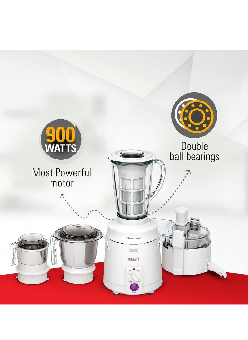 SUJATA - Sujata Multimix, Mixer Grinder with Juicer & Coconut Milk Extractor Attachment, 900 Watts, 3 Jars | Grinder Mixer Blender - Image 1