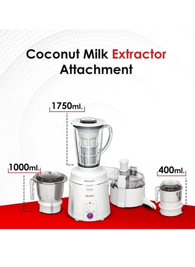 SUJATA - Sujata Multimix, Mixer Grinder with Juicer & Coconut Milk Extractor Attachment, 900 Watts, 3 Jars | Grinder Mixer Blender - Image 1
