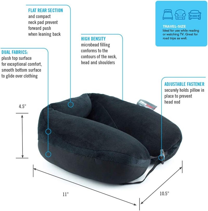 ObusForme Microbead Travel Neck PillowAdjustablefor Neck Head and Shoulder Support - Image 3