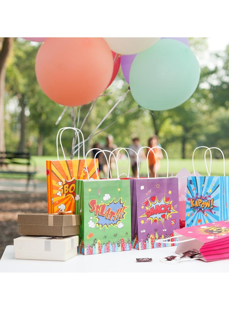 SYOSI أكياس حفلات الأبطال، 18 قطعة أكياس حفلات سوبر هيرو، أكياس الهدايا سوبر هيرو، أكياس الحلوى مع 6 أنواع مختلفة، أكياس ورقية كرافت لأبطال القصص المصورة لاحتياجات حفلات عيد الميلاد للأطفال - Image 2