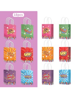 SYOSI Hero Party Favors Bags, 18Pcs Superhero Party Favors Bags, Superhero Goodie Bags Gift Bags, Candy Bags with 6Different Types, Comic Hero Kraft Paper Bags for Kids Birthday Party Supplies  - Image 5
