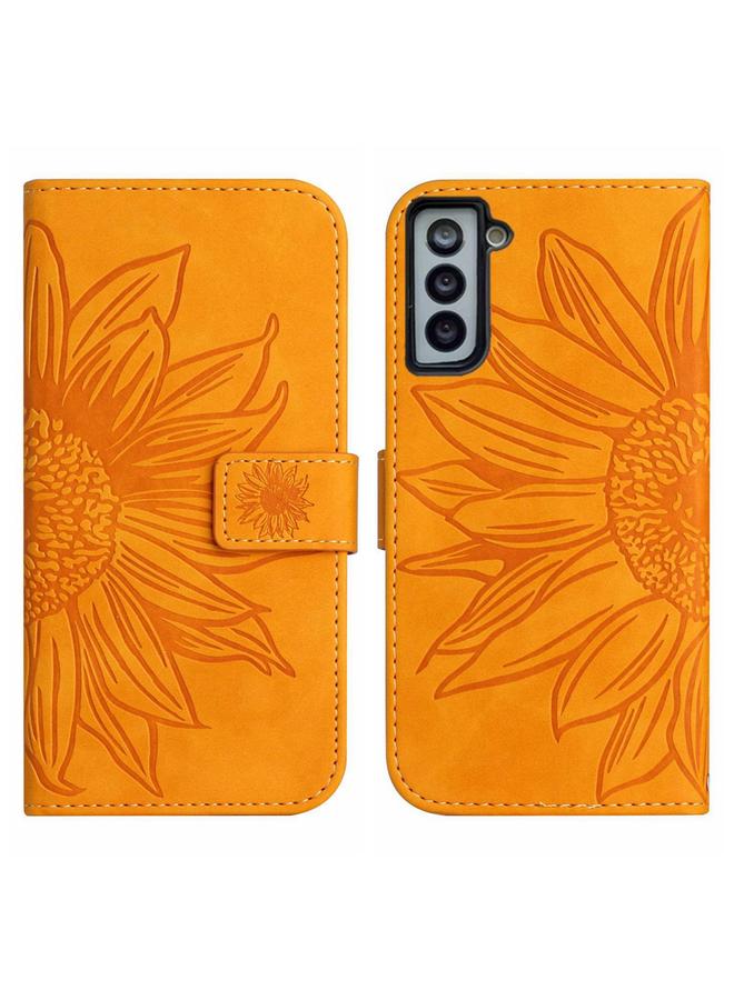S-TOP Case For Samsung Galaxy S22+ 5G Skin Feel Sun Flower Pattern Flip Leather Phone Case with Lanyard - Image 2