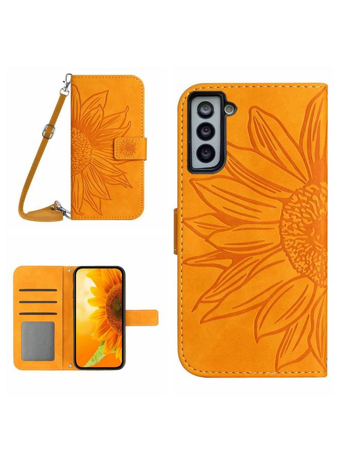 S-TOP Case For Samsung Galaxy S22+ 5G Skin Feel Sun Flower Pattern Flip Leather Phone Case with Lanyard - Image 1
