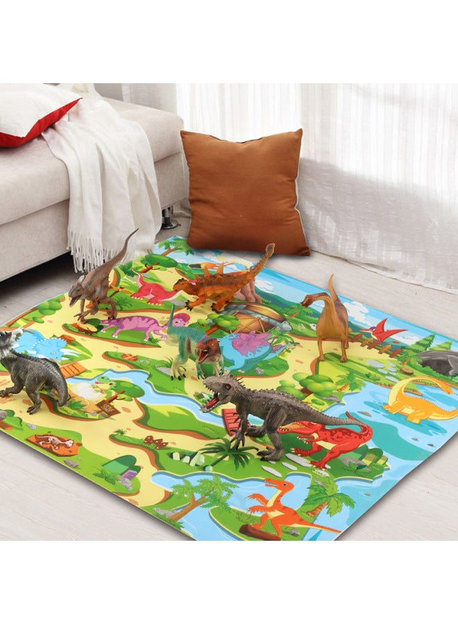 ألعاب الأطفال 70*80 ديناصور الحيوانات المرور وقوف السيارات المشهد حصير اللعب اللعب في الأماكن المغلقة سيارة الكلمة حصيرة-اللون: أكياس 70*80 الكرتون ديناصور موقف السيارات - Image 5
