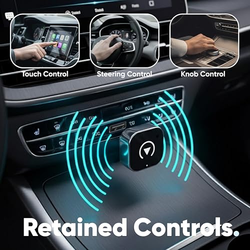 AZIOT Elevate 2-in-1 Wireless Car Adapter, Convert Wired Android Auto & Apple CarPlay to Wireless, Plug & Play Bluetooth Receiver, LagFree, OTA Updates, USB-A & USB-C - Image 5