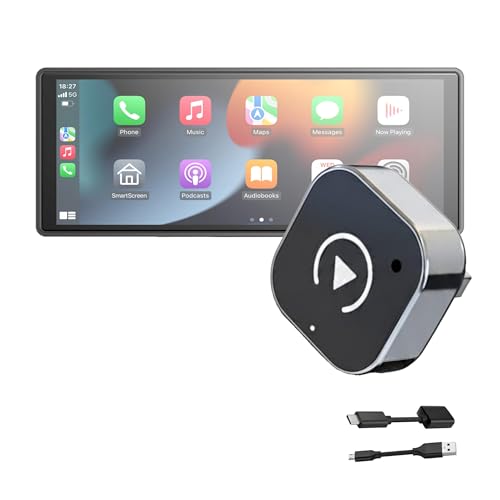 AZIOT Elevate 2-in-1 Wireless Car Adapter, Convert Wired Android Auto & Apple CarPlay to Wireless, Plug & Play Bluetooth Receiver, LagFree, OTA Updates, USB-A & USB-C - Image 1