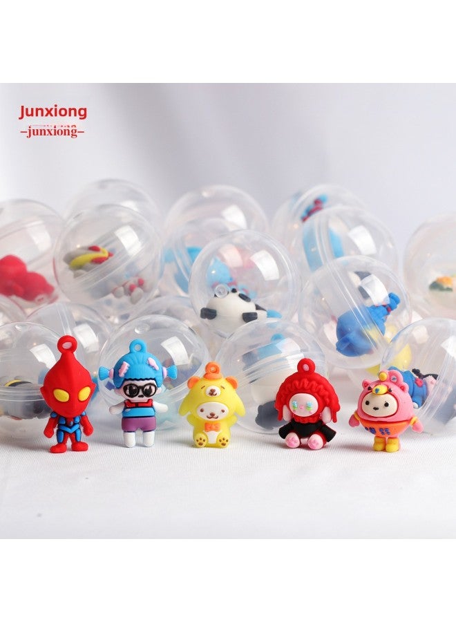 45mm Transparent Twisted Egg Toy Party Cartoon Twisted Egg 1 Yuan 2 Yuan 4.5cm Children's Toy Ultraman Twisted Egg-Color:Pen Cap Style Mixed Hair-Specifications:45mm Mixed Hair - Image 2