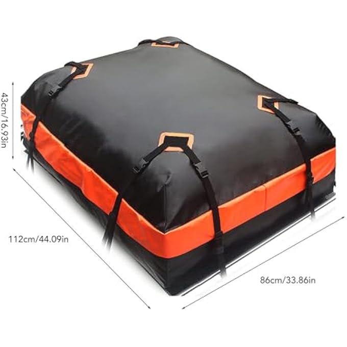 rayihni Car Rooftop Cargo Carrier Bag, Waterproof Non-Rip Car Roof Bag for All Vehicles With/Without Rack, Includes Non-Slip Mat, Luggage Lock, 4 Door Hooks, Storage Bag - Image 3