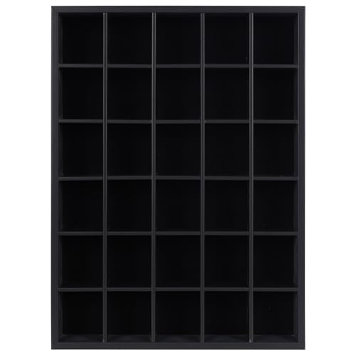 DisplayGifts Black Shot Glass Display Case 30 Slots Minifigures Thimble Collection Display Rack 12.25" H X x 16.6" W - No Door (for All Short Shot Glasses) - Image 3