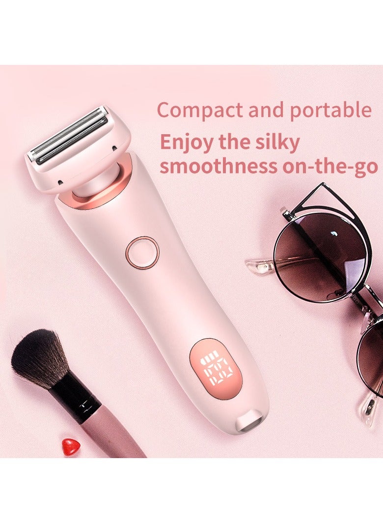 Electric Razors for Women 2 IN 1 Electric Shaver for Womens Legs Underarm Face Pubic Hairs,Portable 2 In1 The Mermaid Shaver,Wet Dry Use Rechargeable Trimmer Hair Removal with Detachable Head,Painless IPX7 Waterproof (Pink) - Image 5