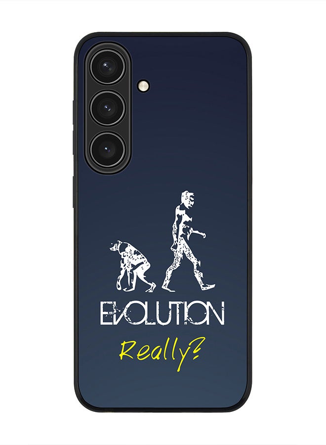Stylizedd Rugged Black edge case for Samsung Galaxy S24, Slim fit Soft Case Flexible Anti Drop TPU Gel Thin Cover- Evolution, Really (Grey) - Image 1