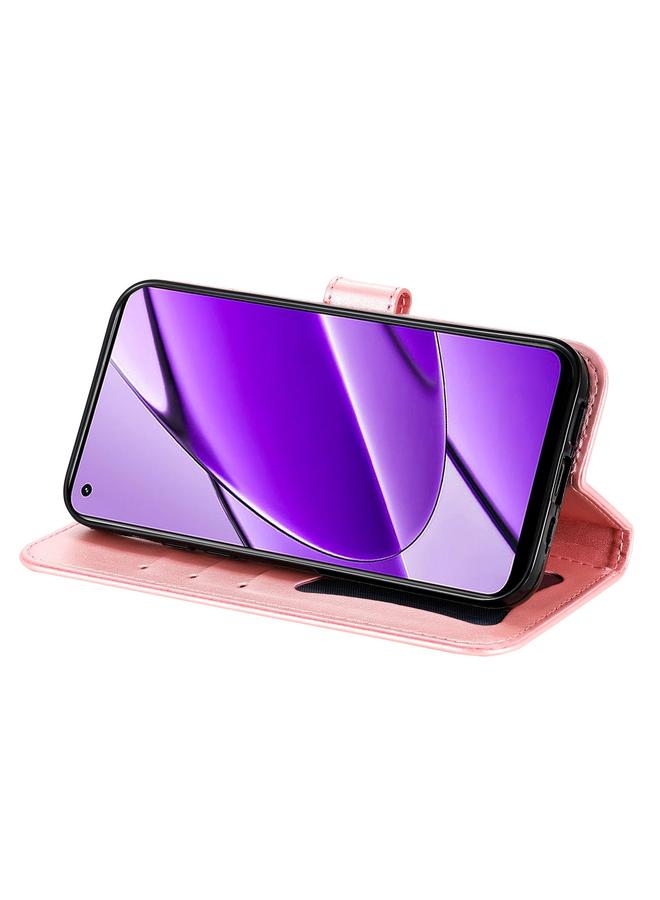 اس-توب جراب هاتف Realme 11 4G Global من الجلد المنقوش بزهرة ذات سبع بتلات - Image 5