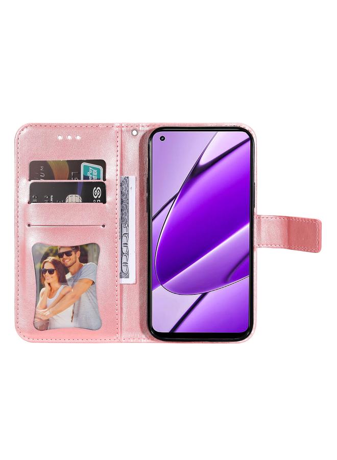 اس-توب جراب هاتف Realme 11 4G Global من الجلد المنقوش بزهرة ذات سبع بتلات - Image 4