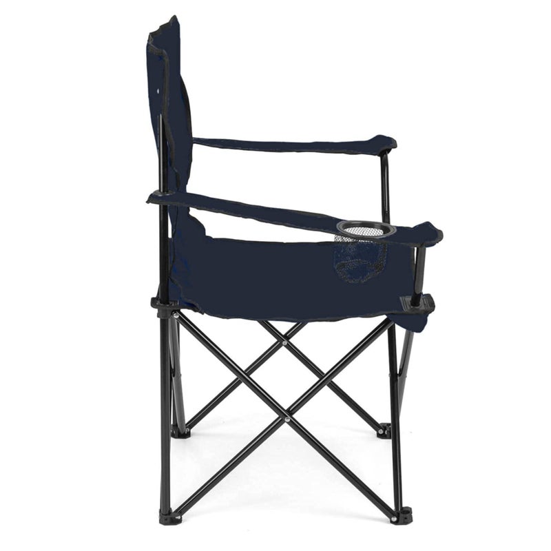 Wolblix 2 Pcs Portable Folding Picnic Outdoor Camping Chairs Garden Picnic Travelling Lawn Patio Outdoor Collapsible Chairs with Carrying Bag Navy Blue PolyesterSteel - Image 4