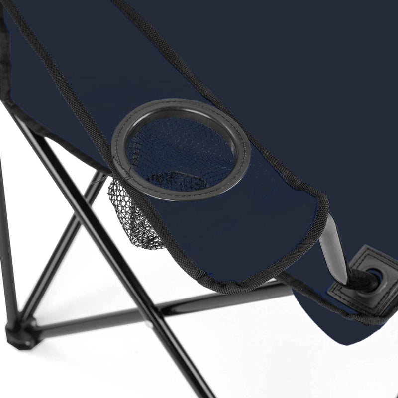 Wolblix 2 Pcs Portable Folding Picnic Outdoor Camping Chairs Garden Picnic Travelling Lawn Patio Outdoor Collapsible Chairs with Carrying Bag Navy Blue PolyesterSteel - Image 5