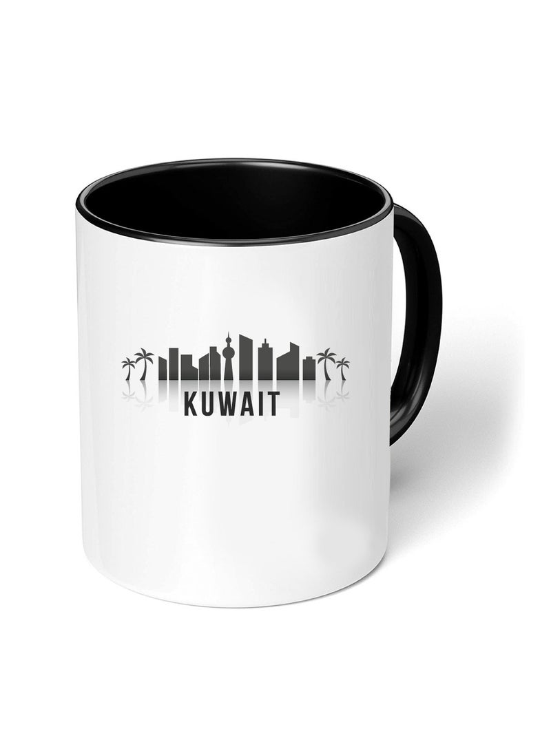 كوب قهوة من السيراميك بلونين أنيق وعصري لليوم الوطني الكويتي - كوب أفق الكويت - مثالي لليوم الوطني الكويتي - 11 أونصة - Image 1