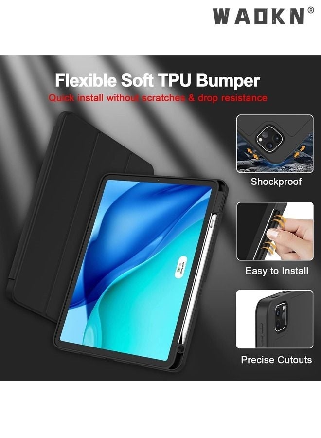 Raxoom Case for iPad Pro 11 Inch (2022/2021/2020 Model) with Pencil Holder, Support 2nd Pencil Charging, Slim Tablet Cover with Soft TPU Back, Support Touch ID and Auto Wake/Sleep (Black) - Image 5