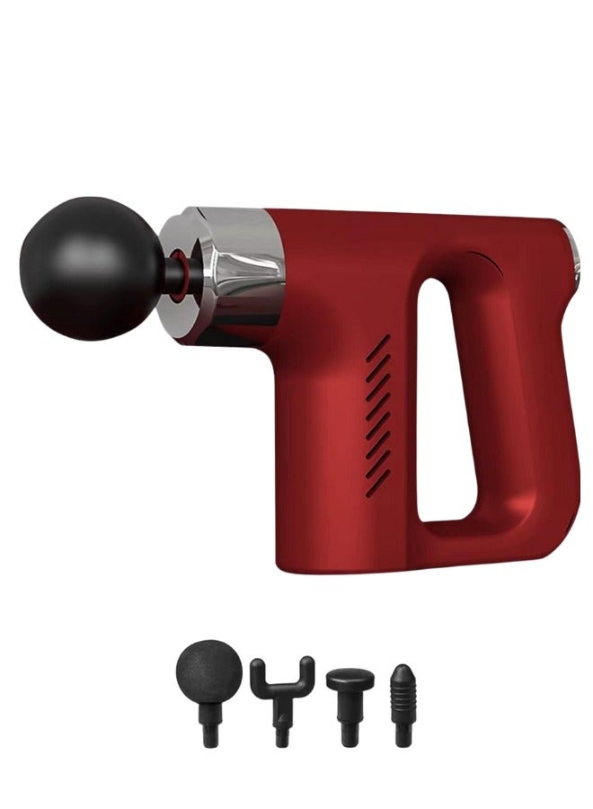 Generic Muscle massage gun device with five speeds and four multi-heads with a strong and safe battery, Portable Multi-handle Mini Massage Gun for Fascia Muscle Massage  - Image 1