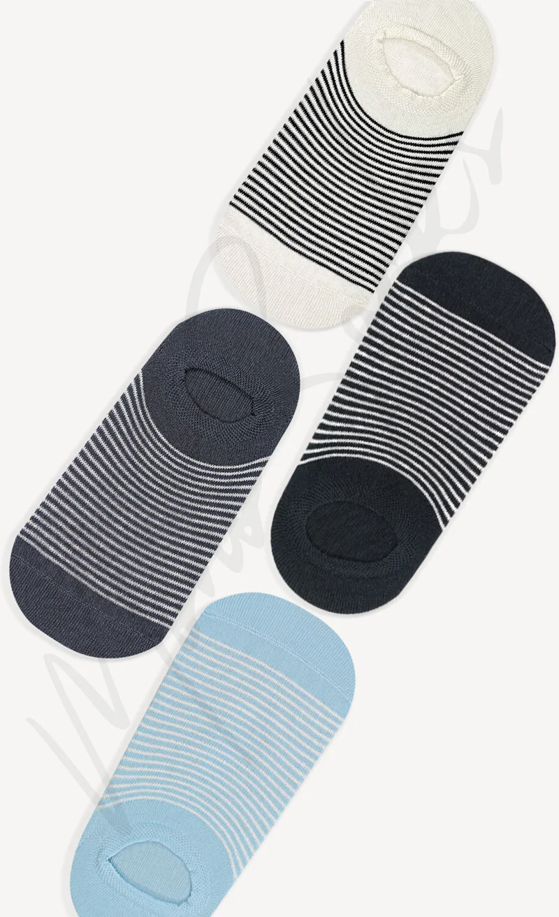 مونو سوكس 4 Pack Invisible Sneakers Striped Socks