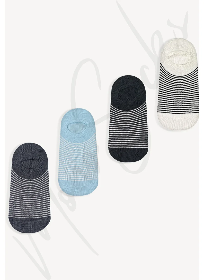 Mono Socks 4 Pack Invisible Sneakers Striped Socks