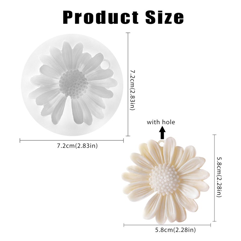 KCKHFA Daisy Flower Silicone Candle Mold, Moldes para Velas for Candles, Handmade Soaps, Bath Bombs, Lotion Bars, Resin Crafts, Concrete Decorations - Image 2