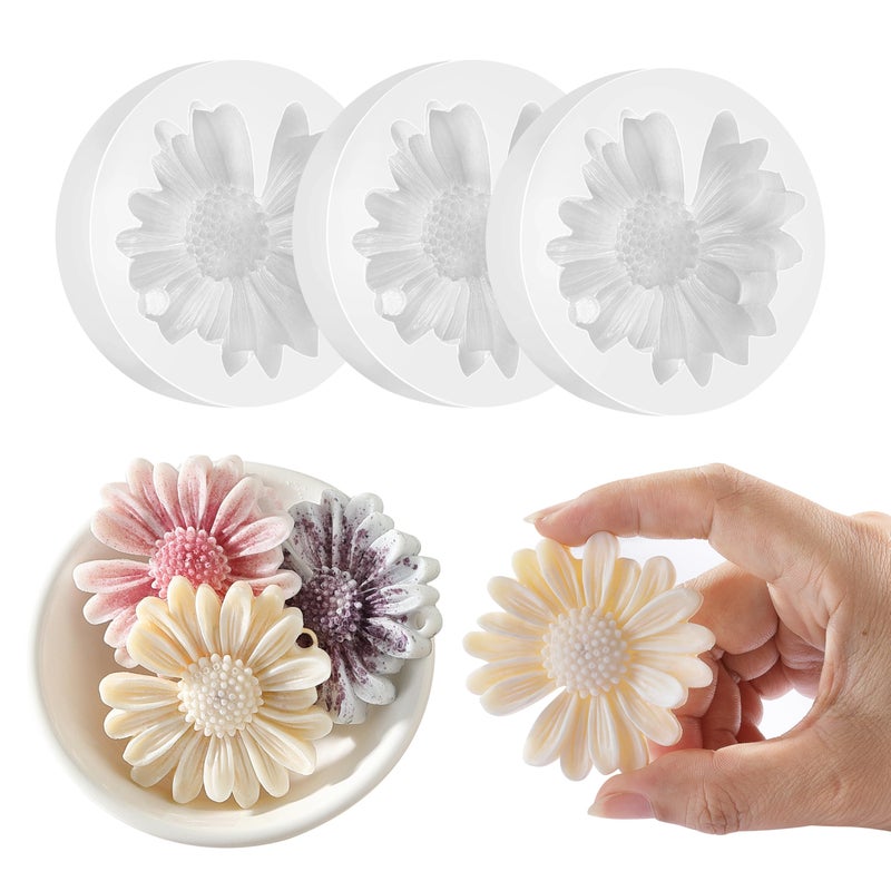 KCKHFA Daisy Flower Silicone Candle Mold, Moldes para Velas for Candles, Handmade Soaps, Bath Bombs, Lotion Bars, Resin Crafts, Concrete Decorations - Image 1