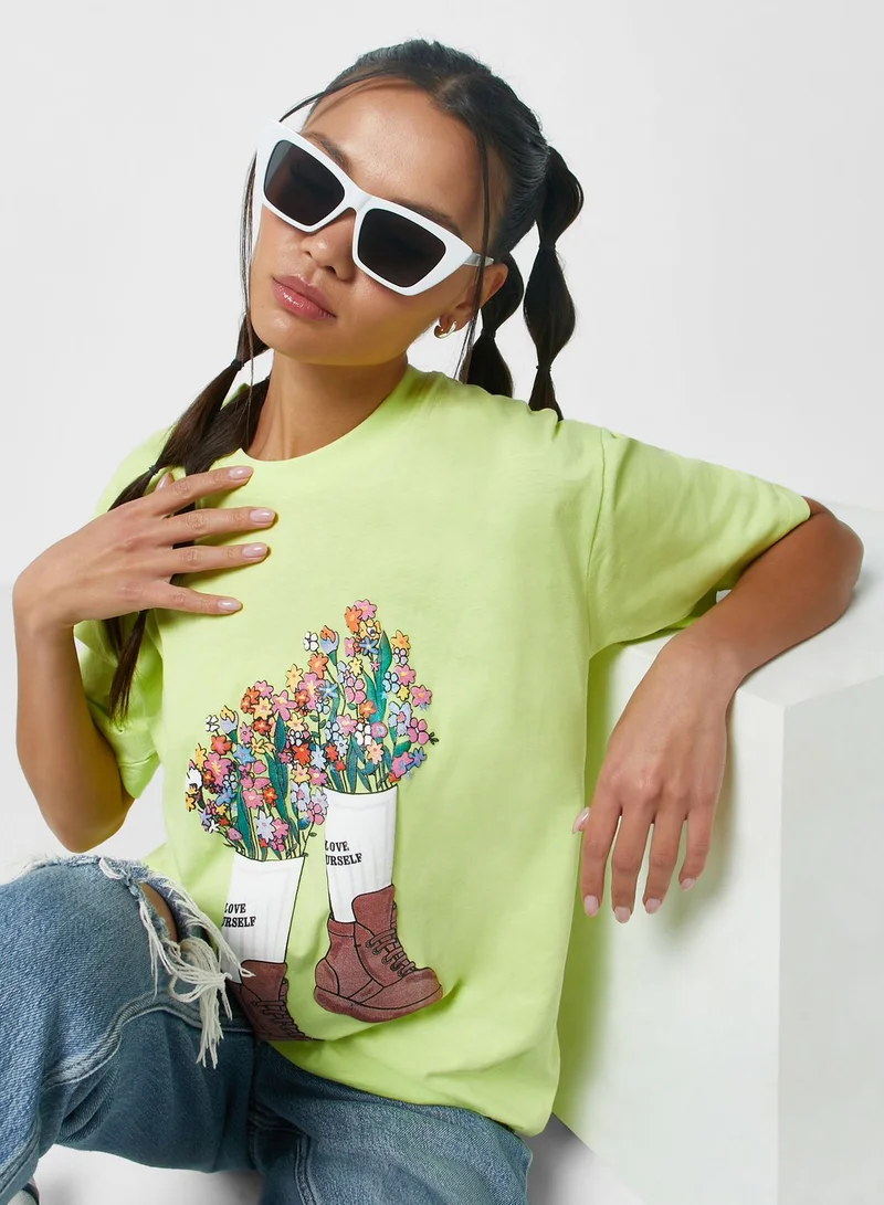 Ginger Crew Neck Graphic T-shirt