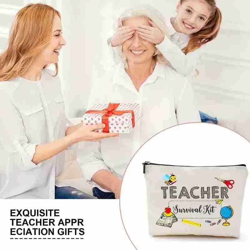 SWIUKPHE Back to School Gift, 6 Pcs Teacher Appreciation Gifts, Makeup Bags, Pencil Bags, Toiletry Case for Teacher's Day, Graduation (6 Styles) - Image 4