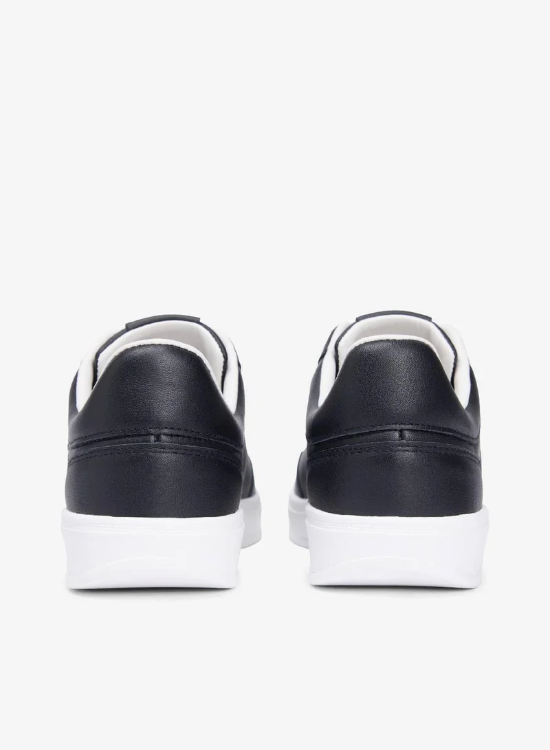 TOMMY HILFIGER Black TH Monogram Leather Court Trainers for Women | Best Price UAE