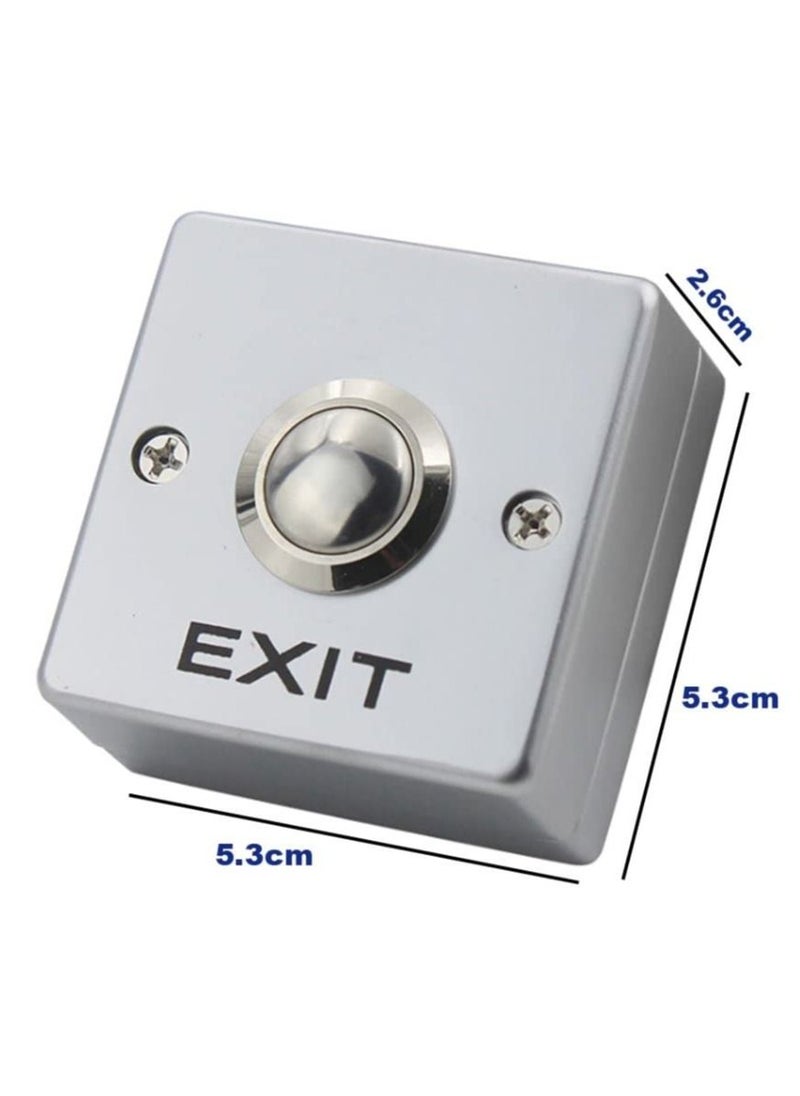 Rubik - Mini Door Exit Push Button S1 Control Switch with Back Box, Square Surface Mount Zinc Alloy Case Input DC12V Output NO/COM for Access Control Door Release and Electronic Locks - Image 1