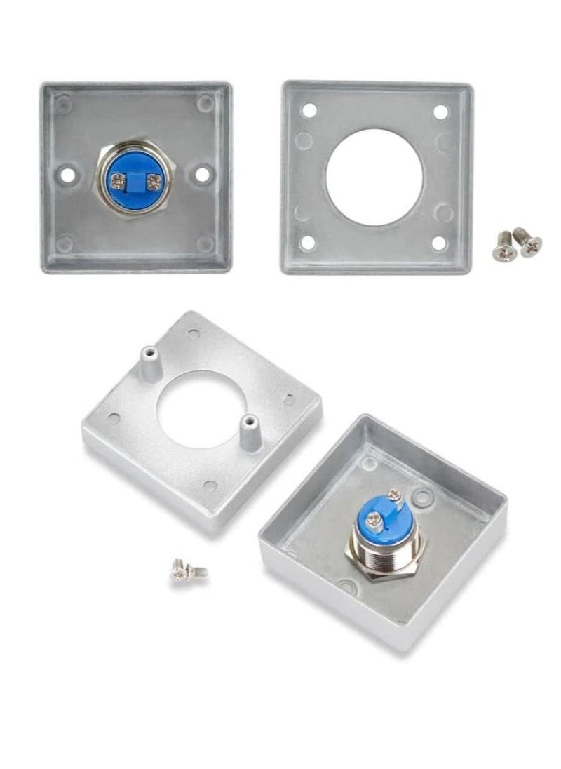 Rubik - Mini Door Exit Push Button S1 Control Switch with Back Box, Square Surface Mount Zinc Alloy Case Input DC12V Output NO/COM for Access Control Door Release and Electronic Locks - Image 1