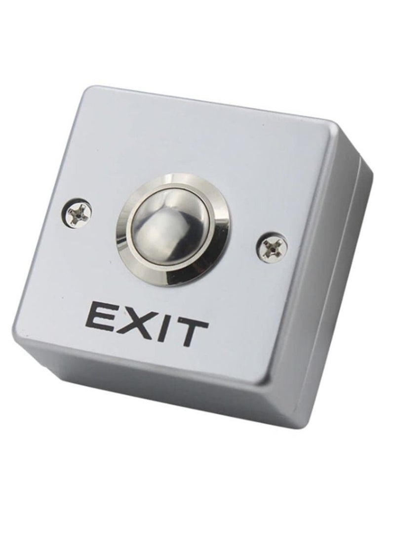 Rubik - Mini Door Exit Push Button S1 Control Switch with Back Box, Square Surface Mount Zinc Alloy Case Input DC12V Output NO/COM for Access Control Door Release and Electronic Locks - Image 1