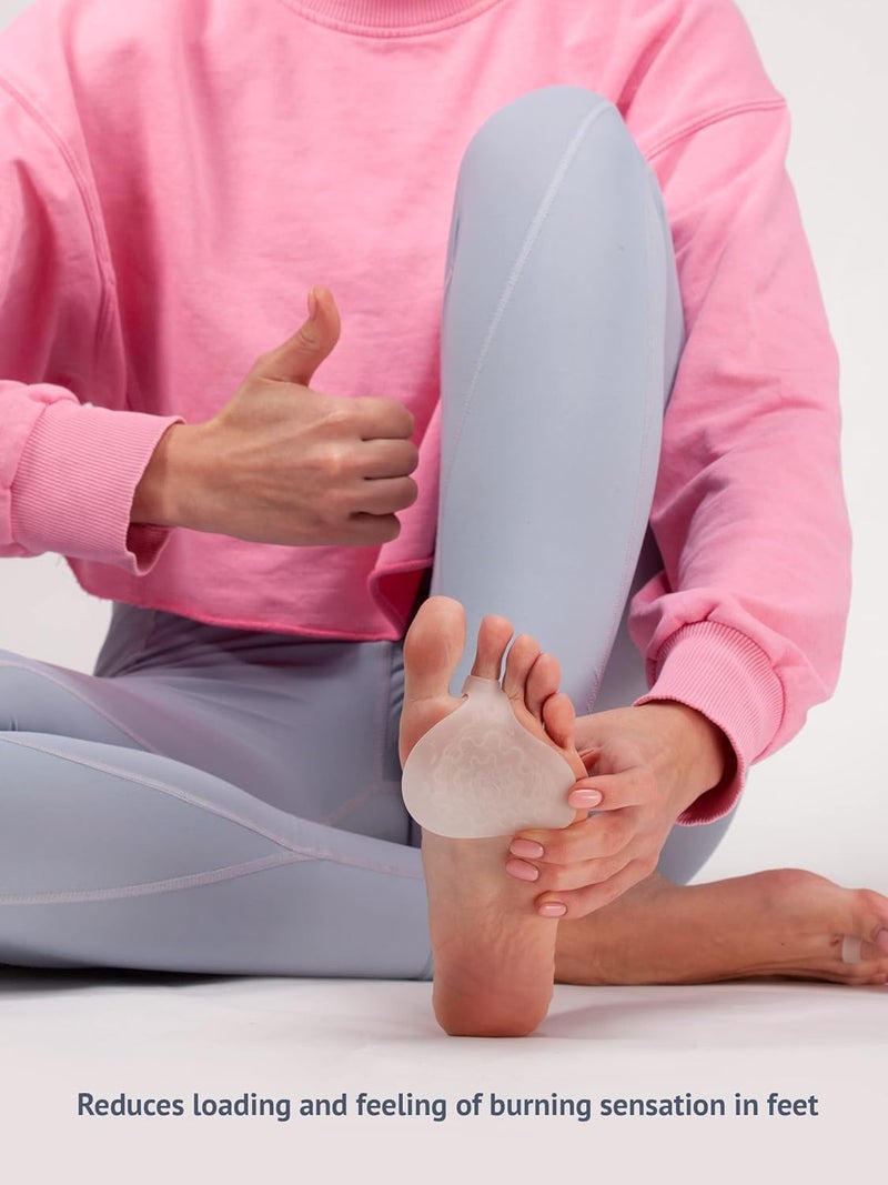 BRISON Metatarsal Pads Ball of Foot Cushions - Metatarsal Pads for Women and Men - Soft Gel Foot Pads Metatarsal Foot Forefoot Cushioning Foot Pain Relief - 2 Pairs - Image 4