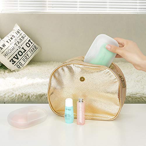 Vonpri Soap Box Holder, 2-Pack Soap Dish Soap Savers Case Container for Bathroom Camping Gym Vonpri (Clear) - Image 3