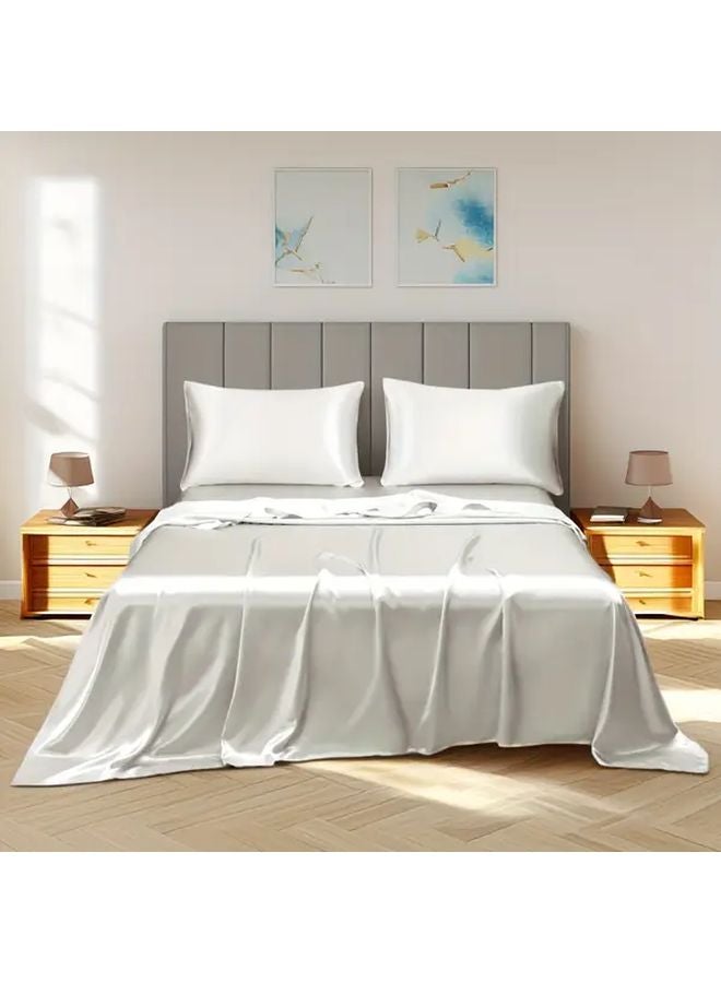 Rose Brown Satin Fitted Bed Sheet 86.61x110.24 Inches All Season Breathable Solid Color - Image 3