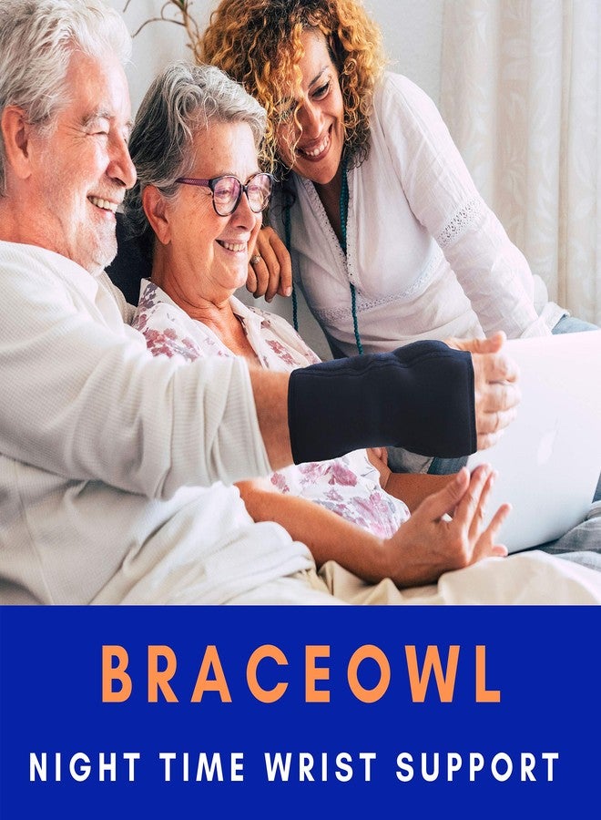 BRACEOWL - دعامة معصم قابلة للتعديل لعلاج متلازمة النفق الرسغي، جبيرة ليلية لتخفيف الألم والتهاب الأوتار والتهاب المفاصل - تناسب اليد اليسرى أو اليمنى، دعم للرجال والنساء - Image 5