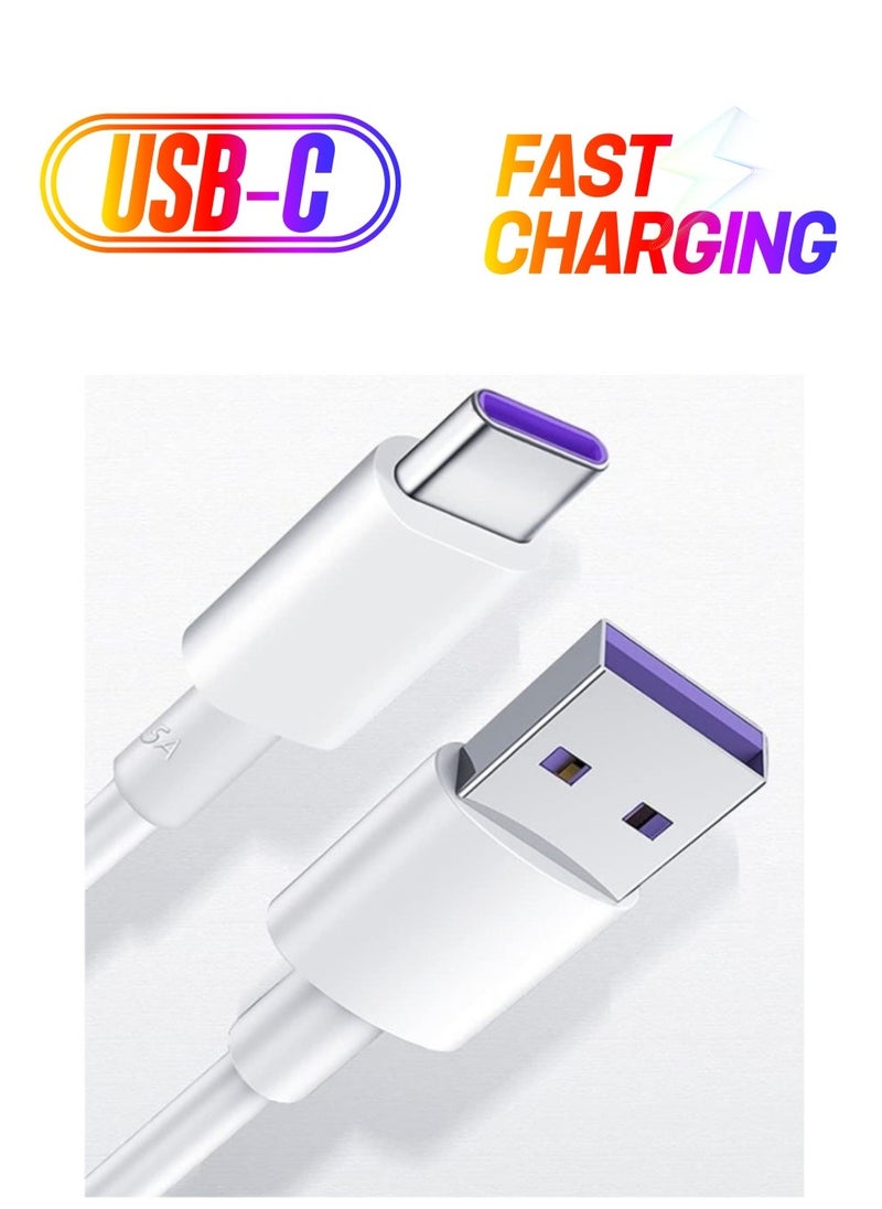ELTRAZONE كابل USB نوع C، شاحن سريع نوع C 1م، متوافق مع أوبو/هواوي/شاومي/ريدمي/فيفو/سامسونج/ريلمي (أبيض، 1م) - Image 1