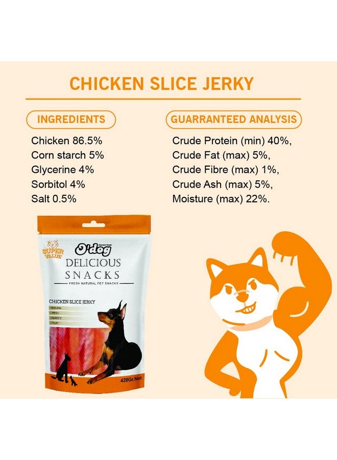 بتس إمباير شرائح دجاج مجففة من O'Dog بدون ألوان صناعية أو نكهات أو مواد حافظة، وجبة لذيذة وصحية طبيعية 100%، 420 جرام - Image 3
