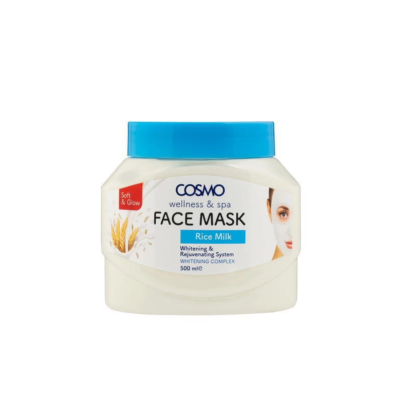 COSMO Rice Milk Face Mask for Smooth, Glowing Skin – Natural Skincare Brightening & Hydrating 500ml Dullness, Dark spots, Uneven Skin Tone for All Skin Types