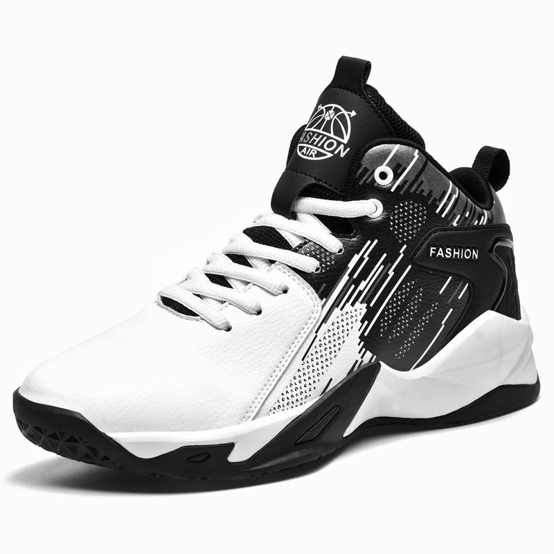 Men's Breathable Lace-Up Basketball Running Shoes with Shock-Absorbing Outsole - Image 1
