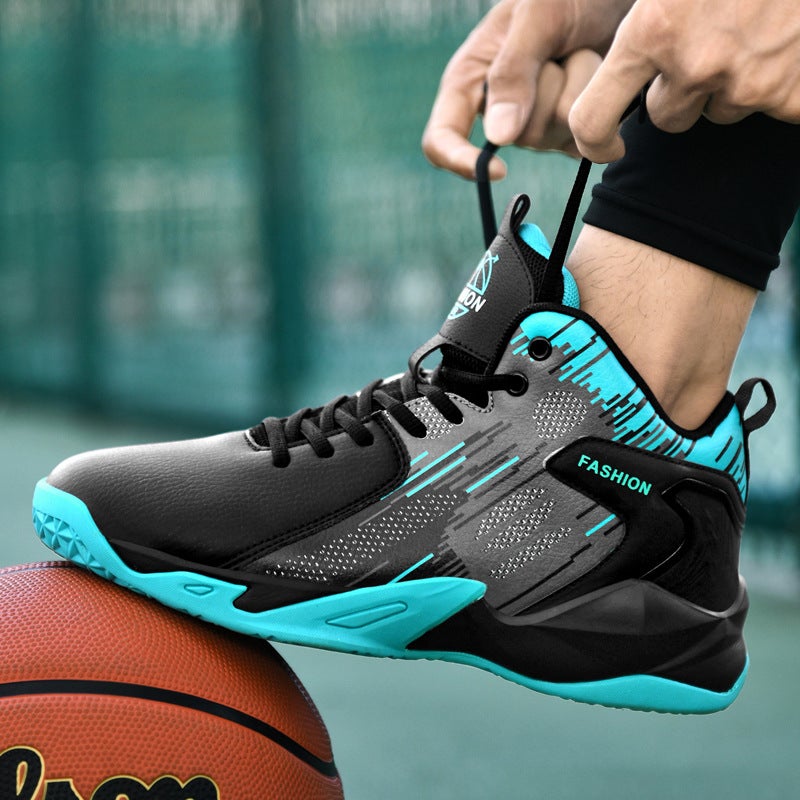 Men's Breathable Lace-Up Basketball Running Shoes with Shock-Absorbing Outsole - Image 5
