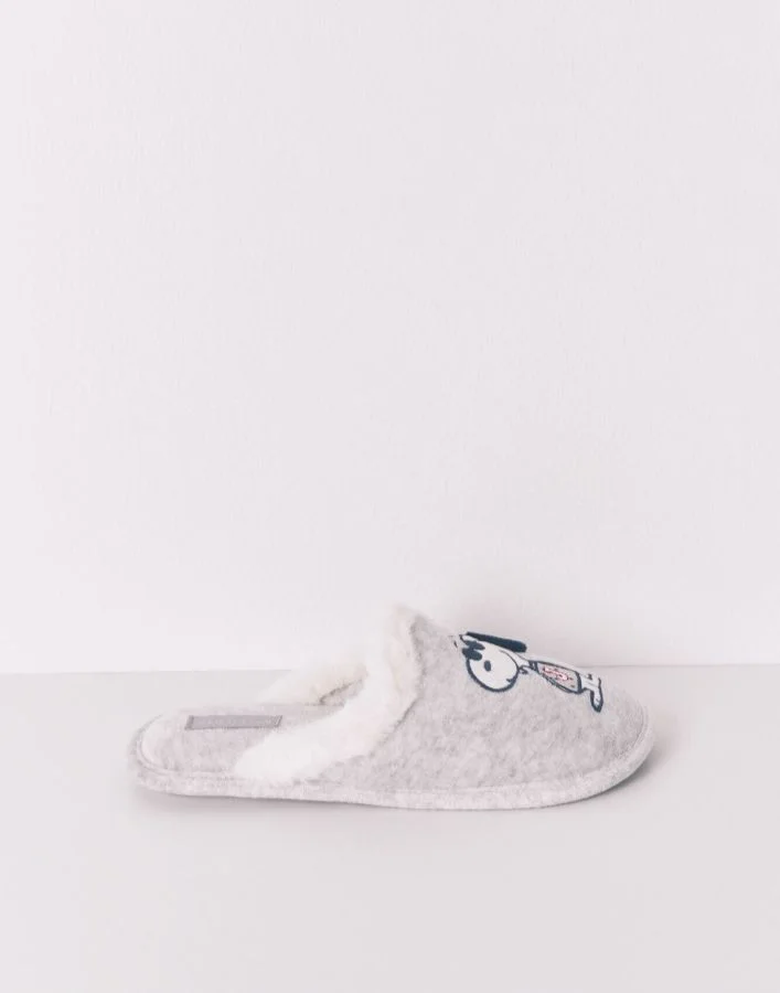 women'secret Dark Grey Snoopy Slippers